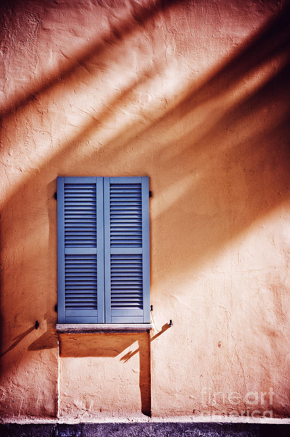 Architecture Photograph - Blue window with shadows by Silvia Ganora