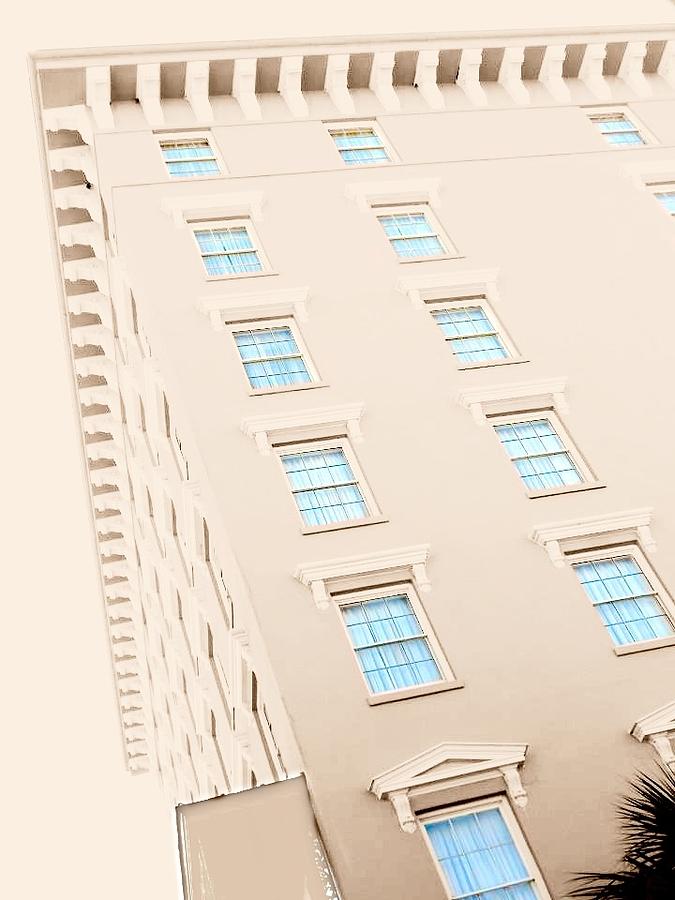 Architecture Photograph - Blue Windows by Barbie Guitard 