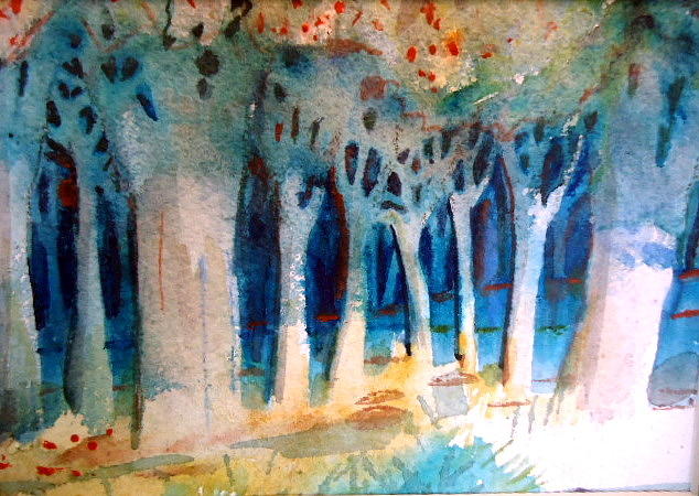 Woods Painting - Blue Woods by Steven Holder