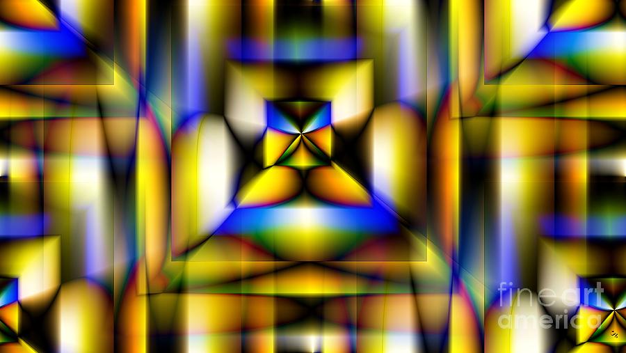 Blue Yellow Pattern Digital Art by Ronald Bissett
