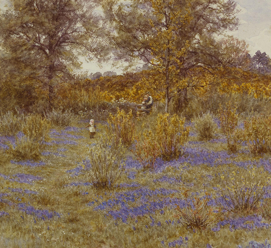 Tree Painting - Bluebell Copse by Helen Allingham