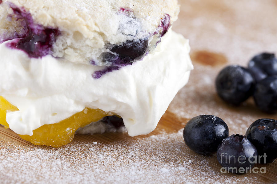Blueberries And Pastry Photograph