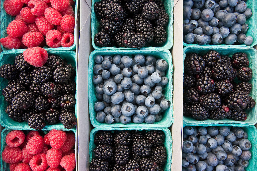 Blueberries Blackberries Raspberries Photograph by Dina Calvarese