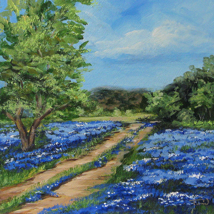 Bluebonnet Road Painting by Torrie Smiley