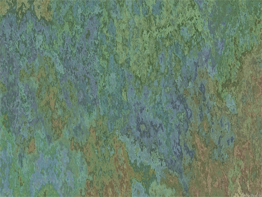 Abstract Digital Art - Bluegreen Stone Abstract by Debbie Portwood