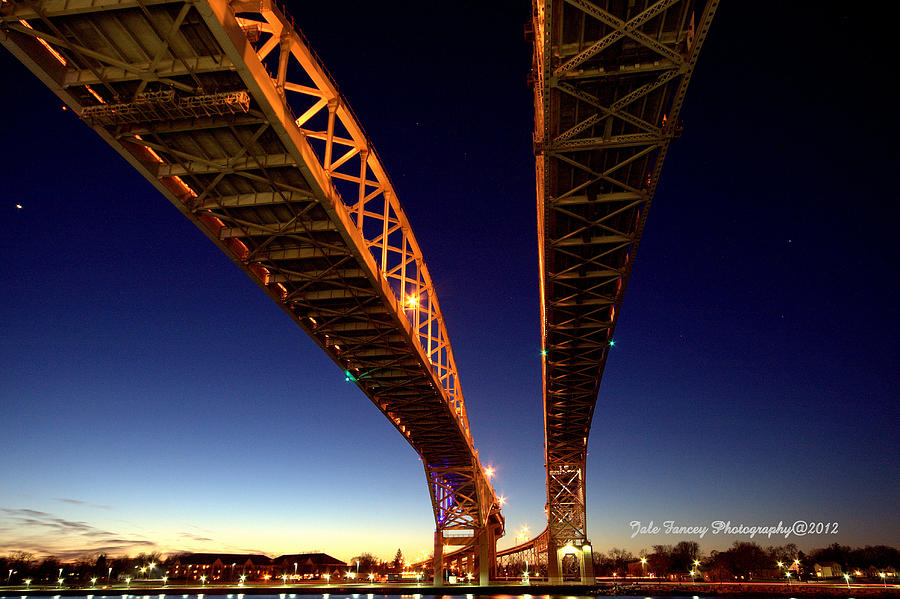 Bluewater Bridges at Night2 Photograph by Jale Fancey