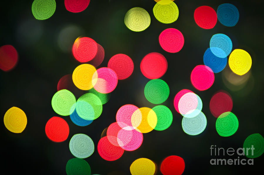 Blurred Christmas lights 3 Photograph by Elena Elisseeva