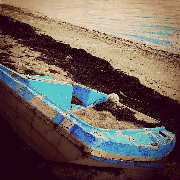 Miami Photograph - #boat #beach #sand #buried #miami by Joel Lopez