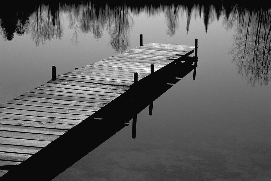 Boat Dock at Merls Pond Photograph by Randall Nyhof