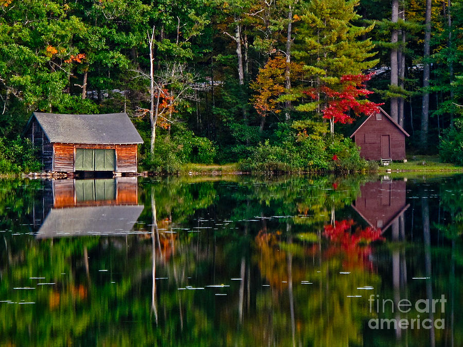 Fall Photograph - Boat House Lake Chocorua by Scott Moore