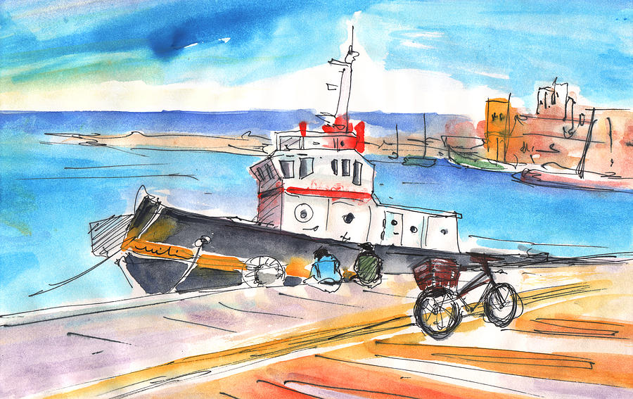 Boat in Heraklion Painting by Miki De Goodaboom
