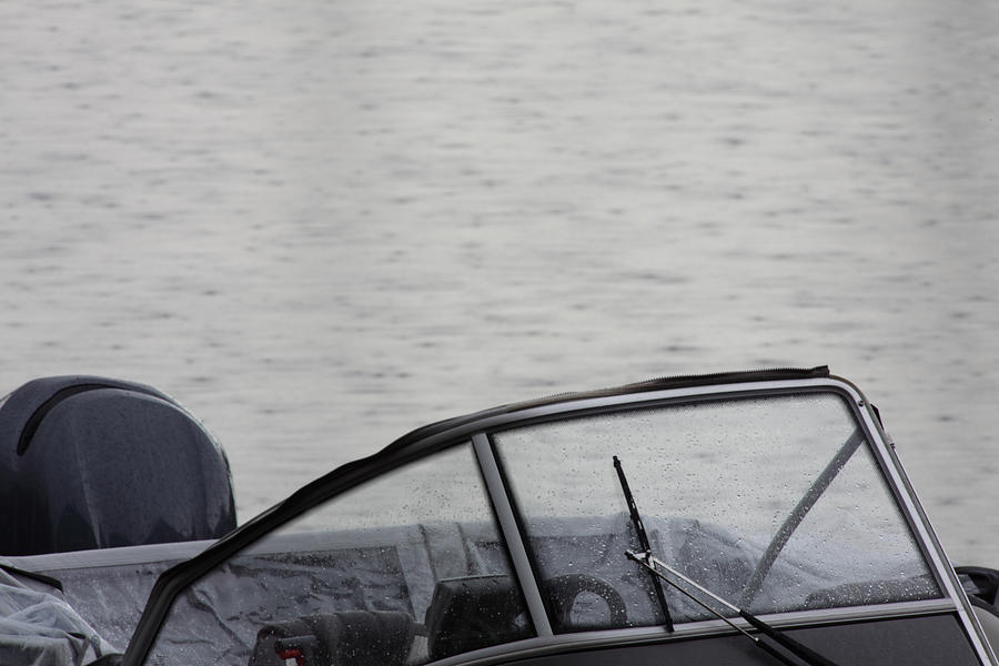 Boat in the rain Photograph by Ulrich Kunst And Bettina Scheidulin