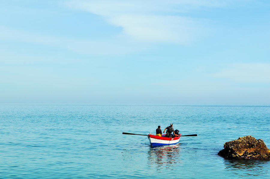 Boat on the Mediterranean Sea Photograph by Mary Machare