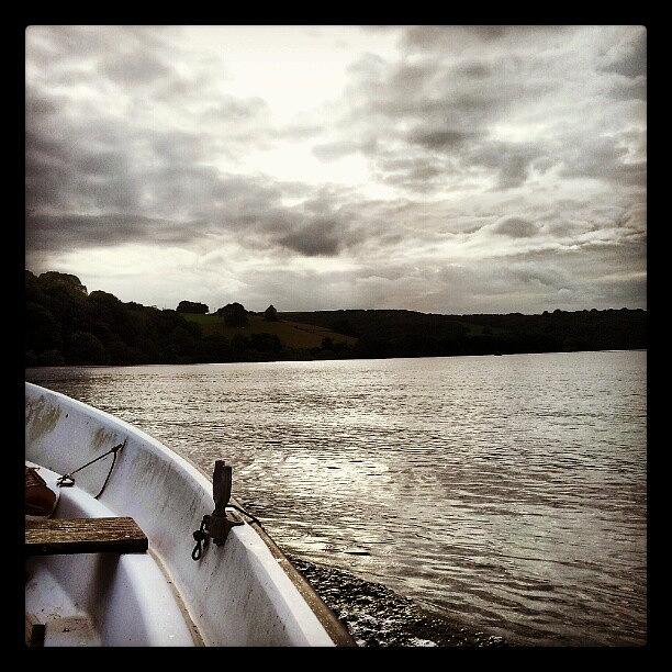 Boat Photograph - #boat #river #water #clouds #fowey by Sven Logan Todd