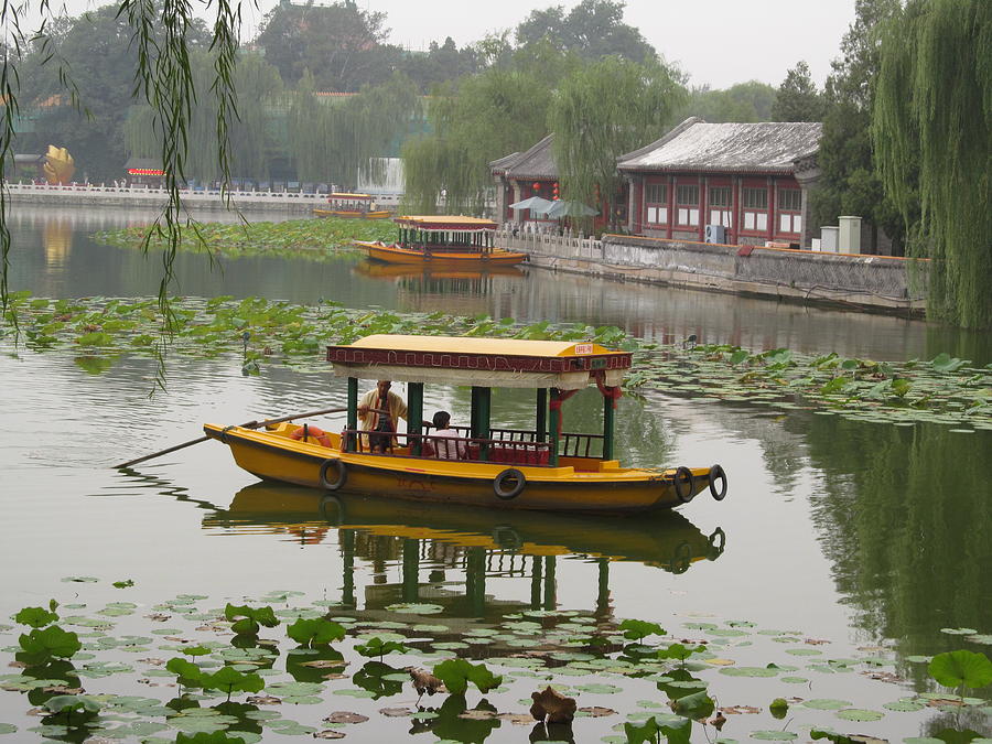boating at Baihai Park Photograph by Alfred Ng