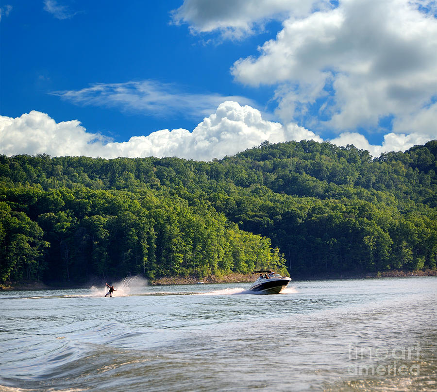 Boating Water Skiing Cave Run Lake Photograph by Anne Kitzman Fine