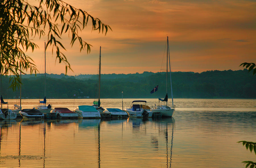Boats At Sunrise Photograph by Steven Ainsworth