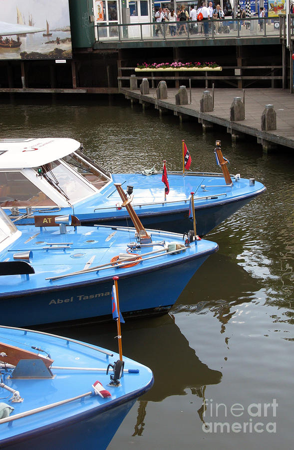 Transportation Photograph - Boats in Amsterdam. Holland by Ausra Huntington nee Paulauskaite