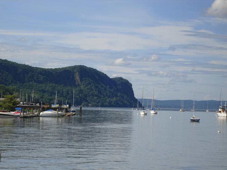Boats in Hudson River  Photograph by Viola El