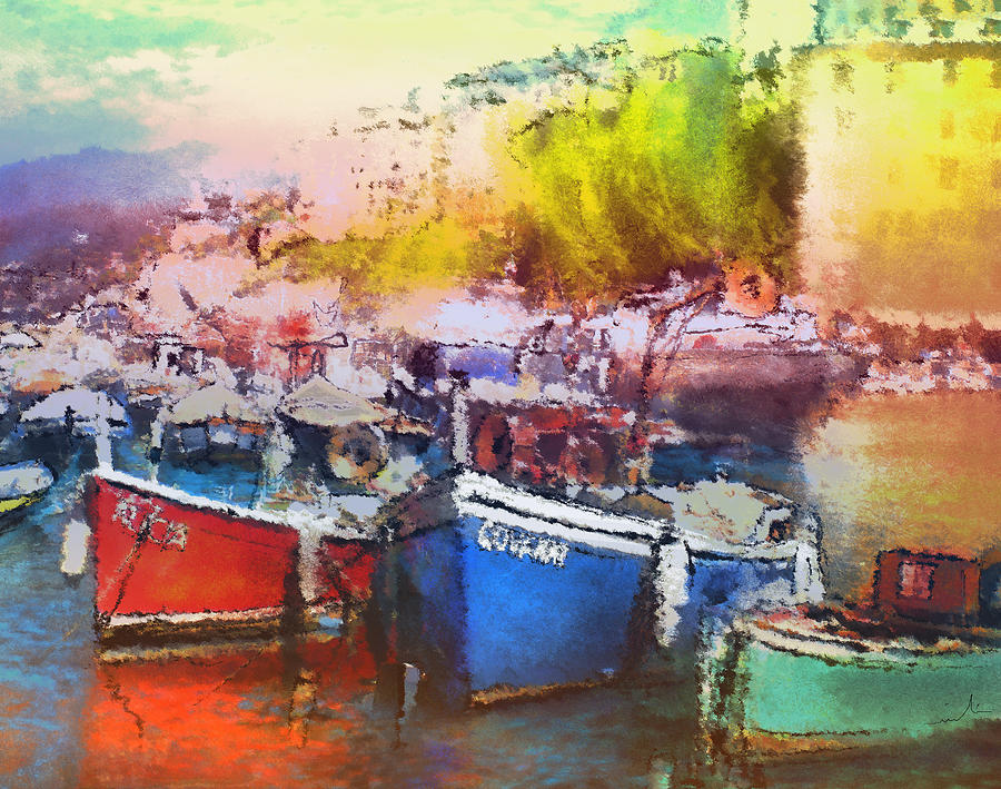 Boats In Italy Painting