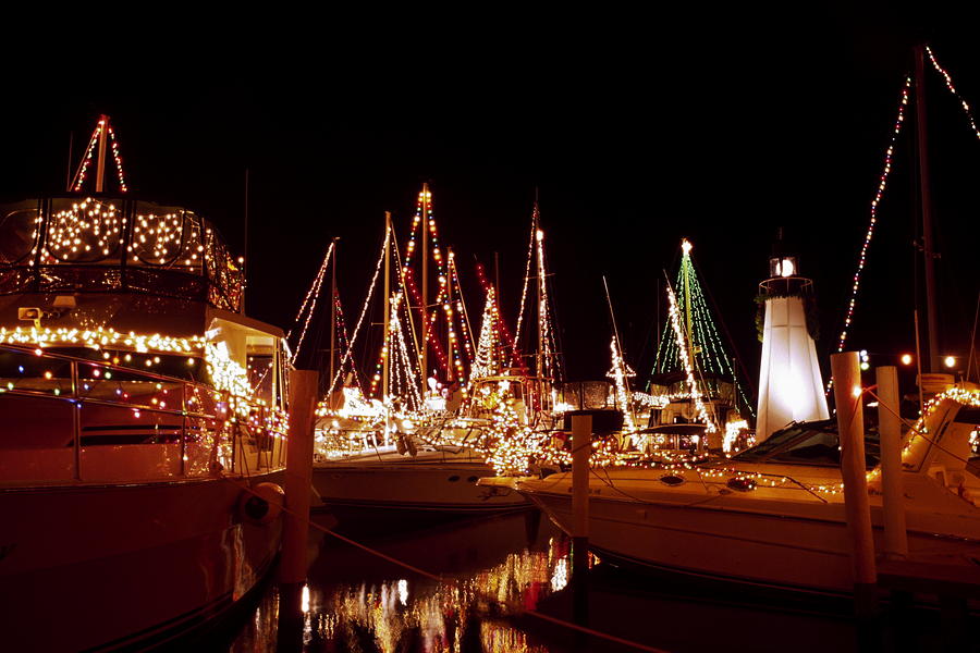 Boats Lighted Photograph by Sally Weigand