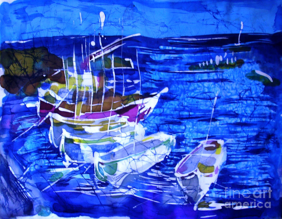 Boat Painting - Boats by Nadejda Lilova