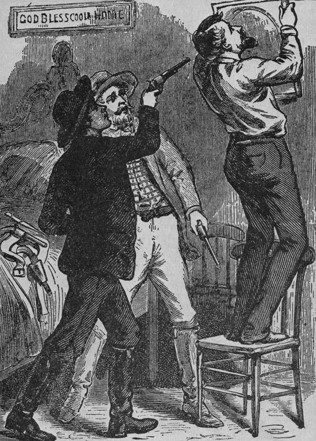 Bob Ford Murdering Jesse James. His Photograph by Everett - Fine Art ...