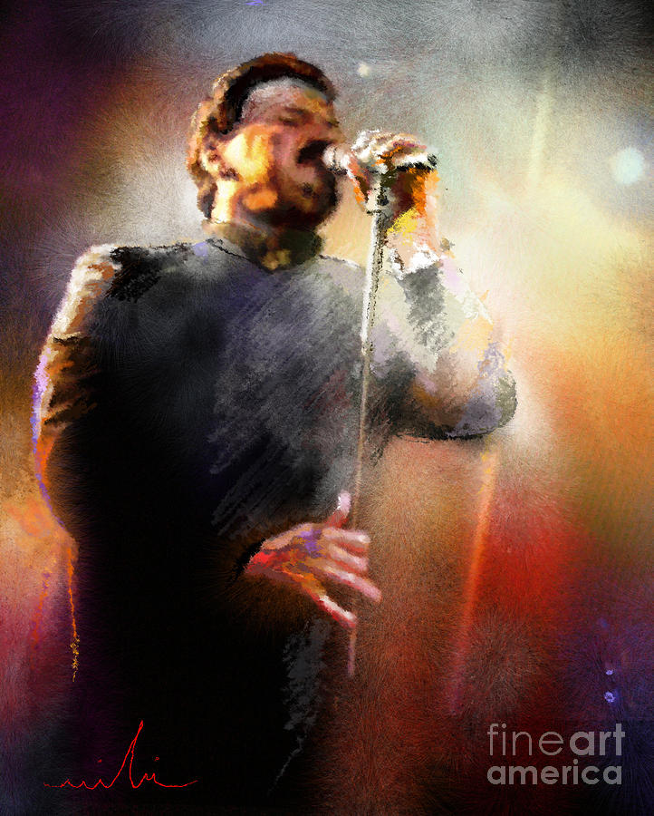 Musician Painting - Bobby Kimball from Toto 01 by Miki De Goodaboom