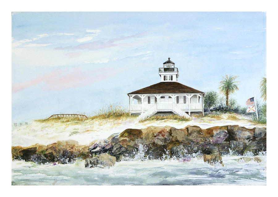 Lighthouse Painting - Boca Grande Light by Karen Schneider