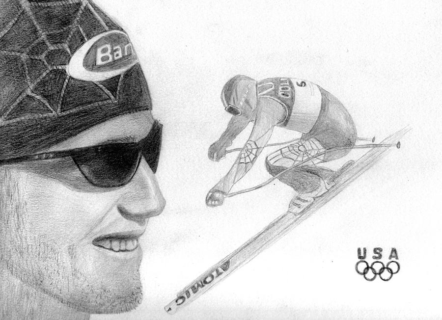 Bode Miller Drawing by Pat Moore