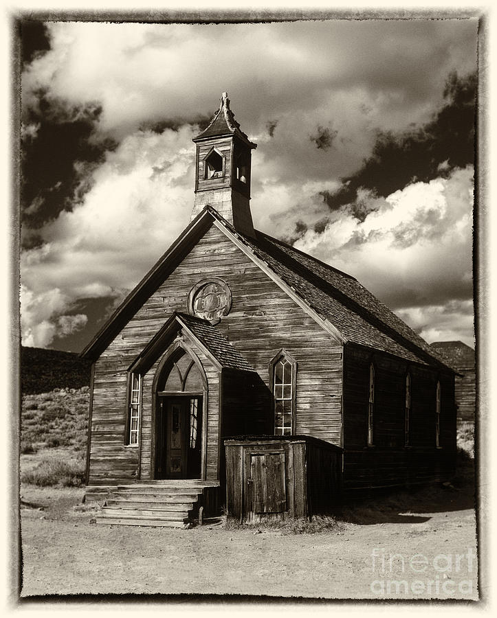 Bodie Church Sepia Photograph by Jim And Emily Bush