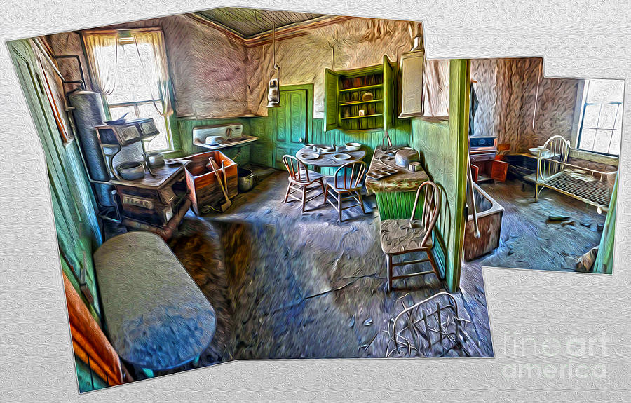 Bodie Ghost Town Painting - Bodie Ghost Town - Old House Interior 02 by Gregory Dyer