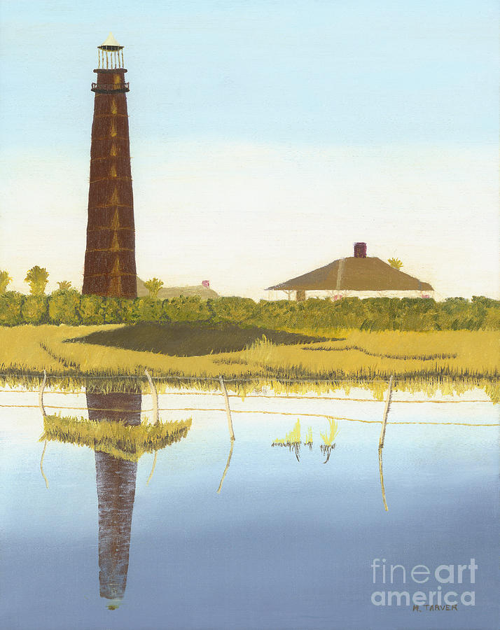 Bolivar Lighthouse Painting by Milton Tarver