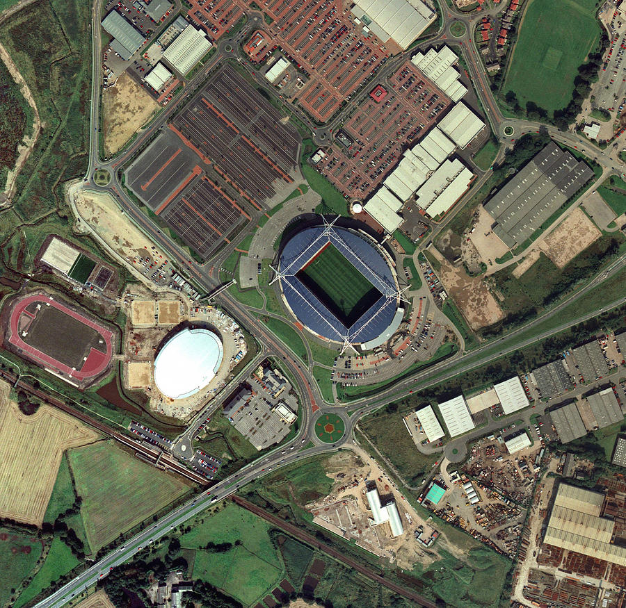 Soccer Photograph - Bolton Wanderers Reebok Stadium, Aerial by Getmapping Plc
