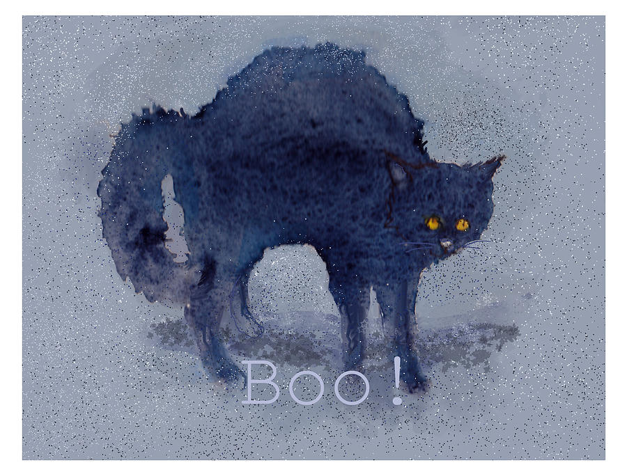 Halloween Painting - Boo by Peggy Wilson