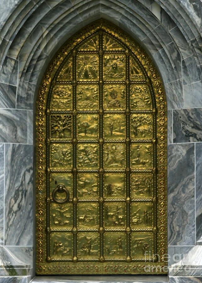 Book of Genesis Brass Door Photograph by Sabrina L Ryan