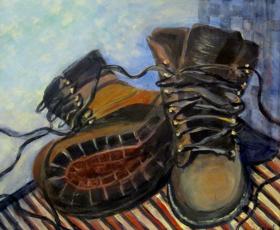 Boots Painting by Bev Hart Fine Art America