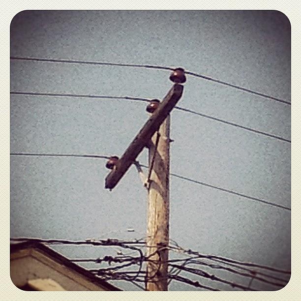 Bored Photograph - #bored #wires #telephonepole #sky by Kristin Rogers