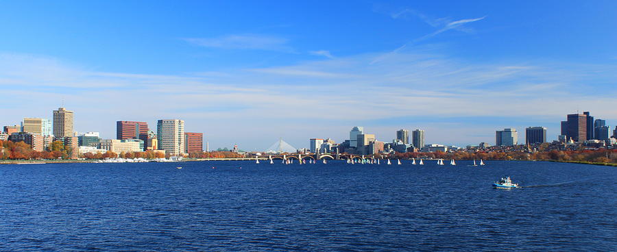 Boston Photograph - Boston Charles River Panorama by John Burk