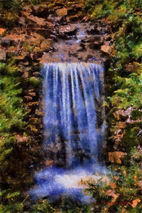 Botanical Garden Falls Digital Art by Lynne Jenkins