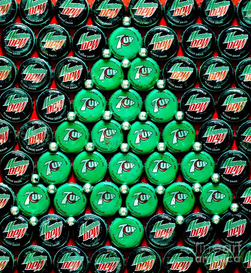 Bottle Caps Christmas Tree Mixed Media by Christopher Shellhammer