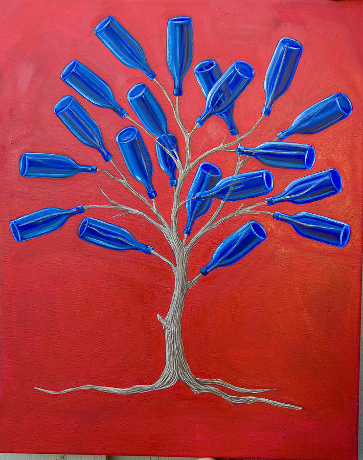 bottle painting tree