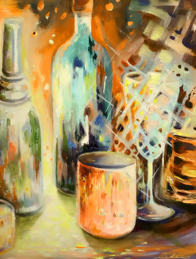 Bottles And Glasses And Mugs 01 Painting