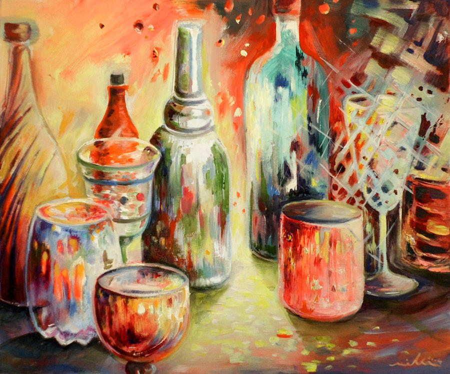 Bottles And Glasses And Mugs 03 Painting
