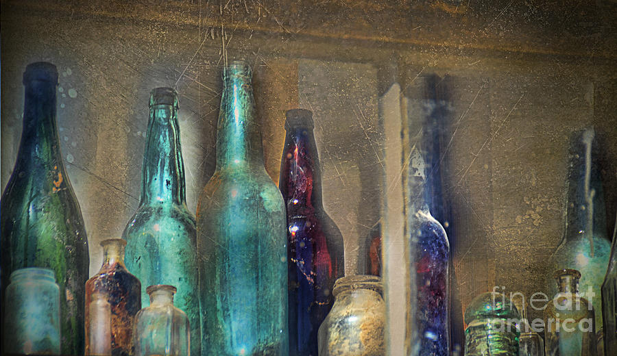 Bottles in a Wimdow Photograph by Norma Warden