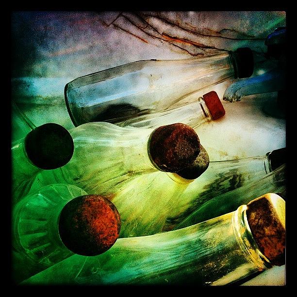 Bottle Photograph - Bottles in Sink by Felice Willat