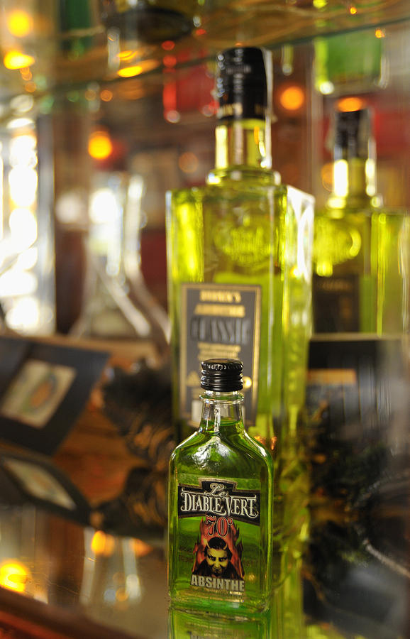Bottles with Absinthe in Bar Photograph by Matthias Hauser