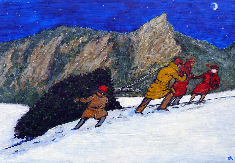 Boulder Christmas Painting by Tom Roderick