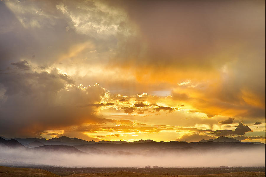 Boulder Colorado Flagstaff Fire Sunset View Photograph by James BO Insogna