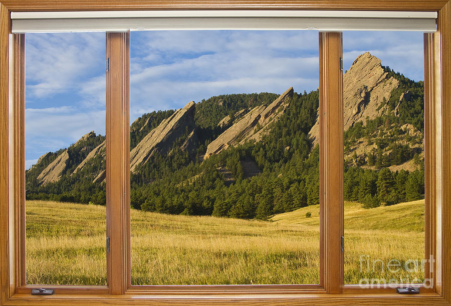 Boulder Colorado Flatirons Window Scenic View Photograph by James BO Insogna